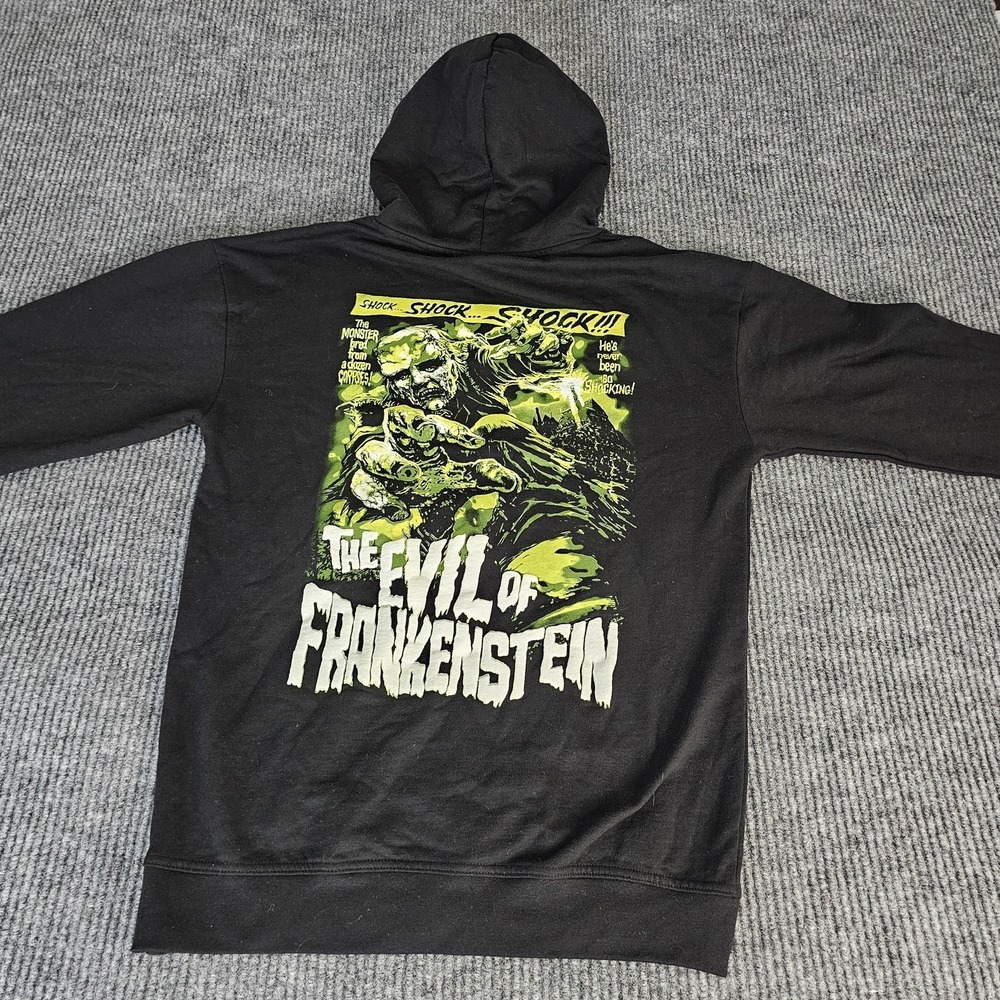 The Evil Of Frankenstein Hoodie Mens Medium Black Horror Graphic Brisco Brands